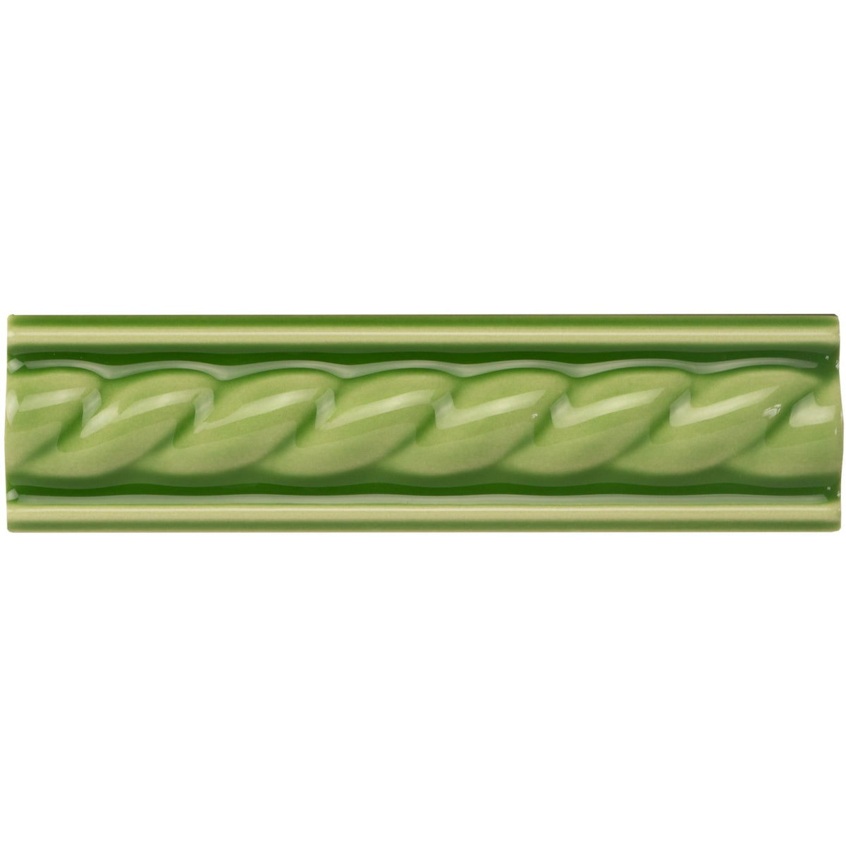 Pavilion Green Rope Moulding Ceramic Wall Tile 152x40mm