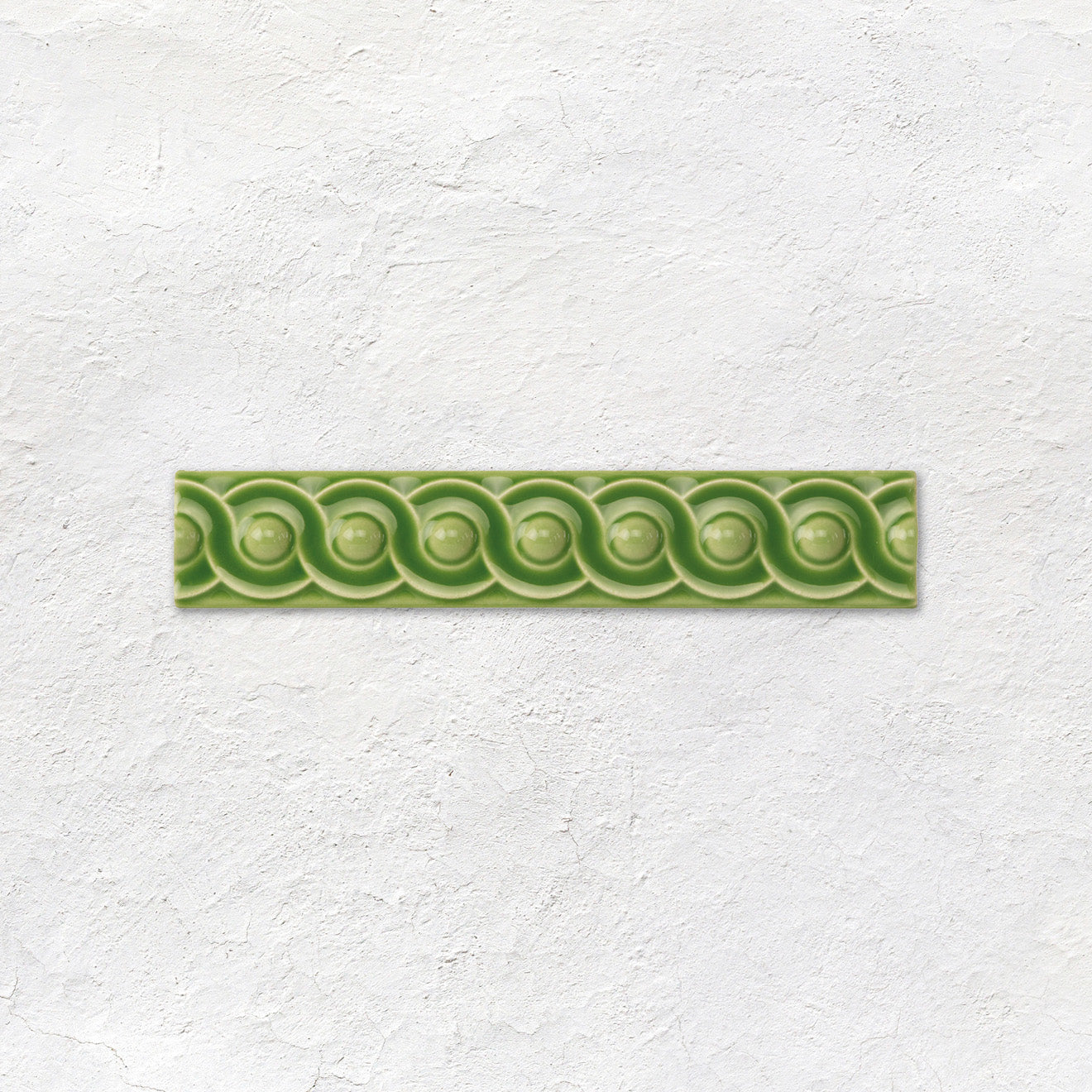 Pavilion Green Scroll Moulding Ceramic Wall Tile 152x29mm