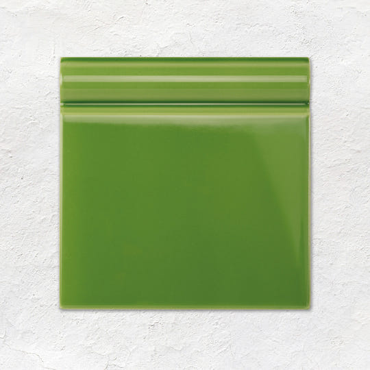 Pavilion Green Skirting Tile 152x152mm - Ceramic - Gloss