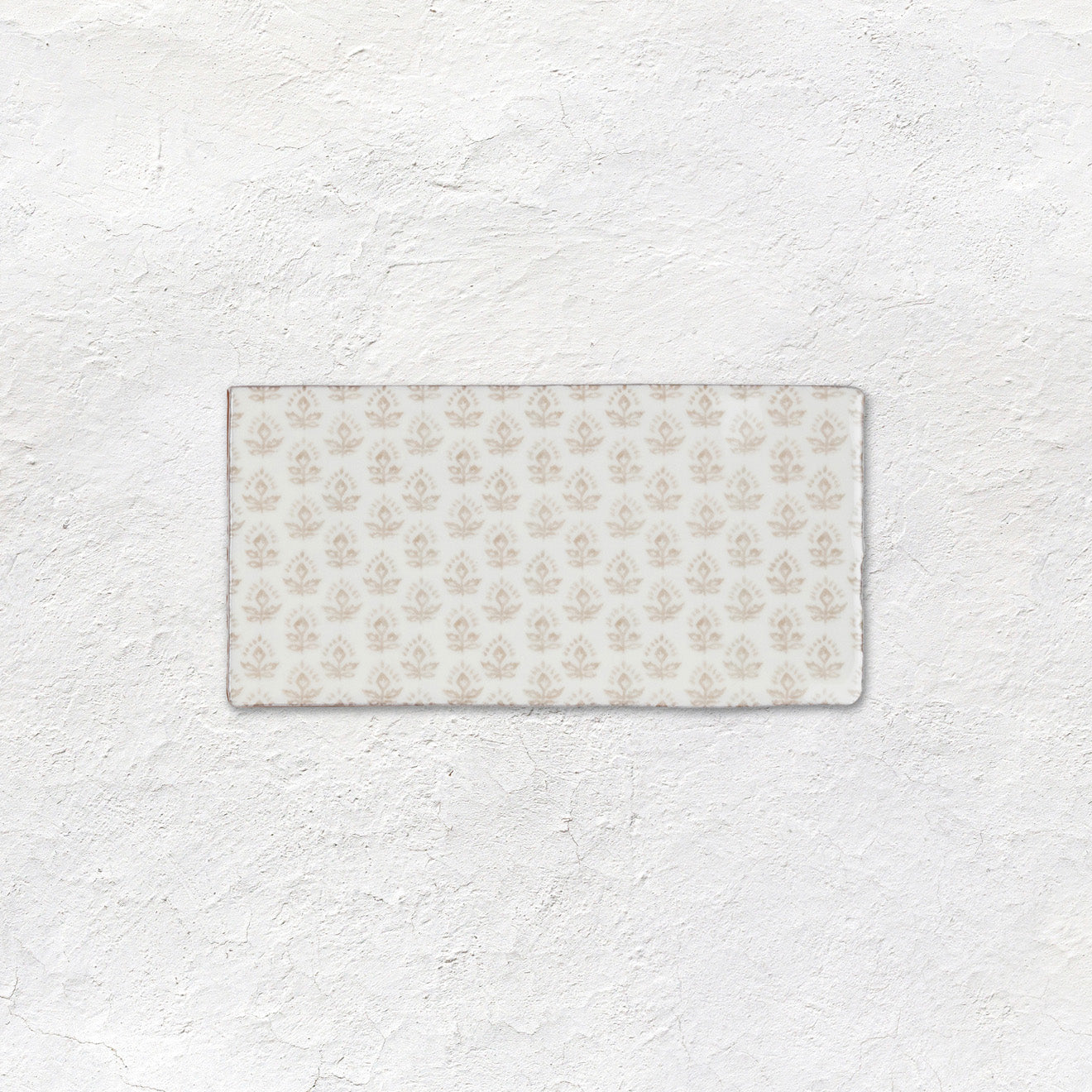 Picot Decorative Brick Tile Soft Taupe On Papyrus – detail view 2
