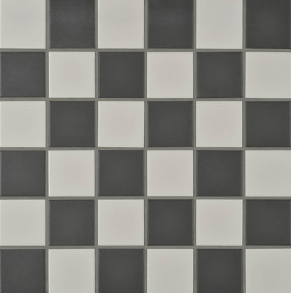 Porcelain Square White &amp; Black - Hyperion Tiles