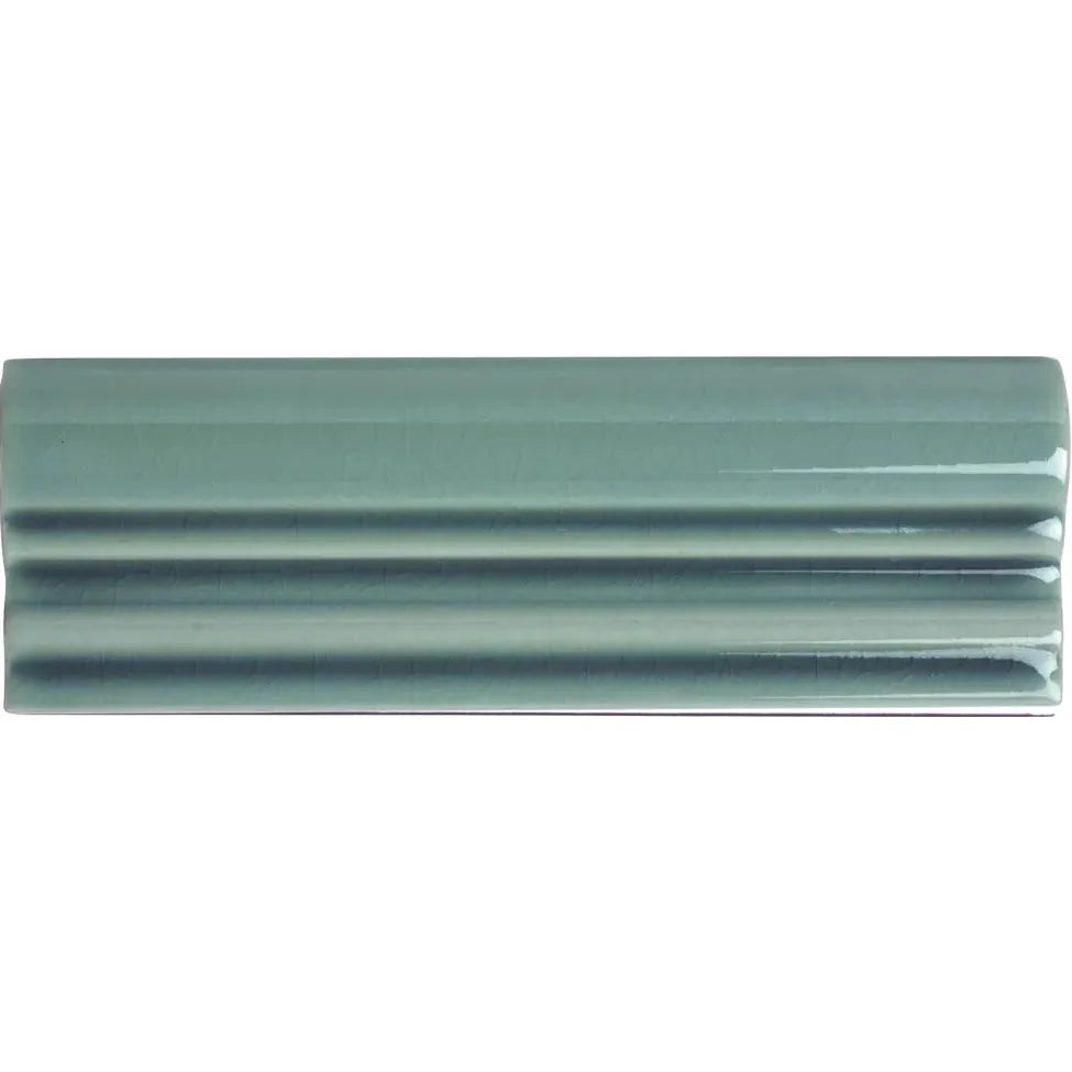 Retro Metro Green Park deep green crackle-glaze ceramic dado border trim