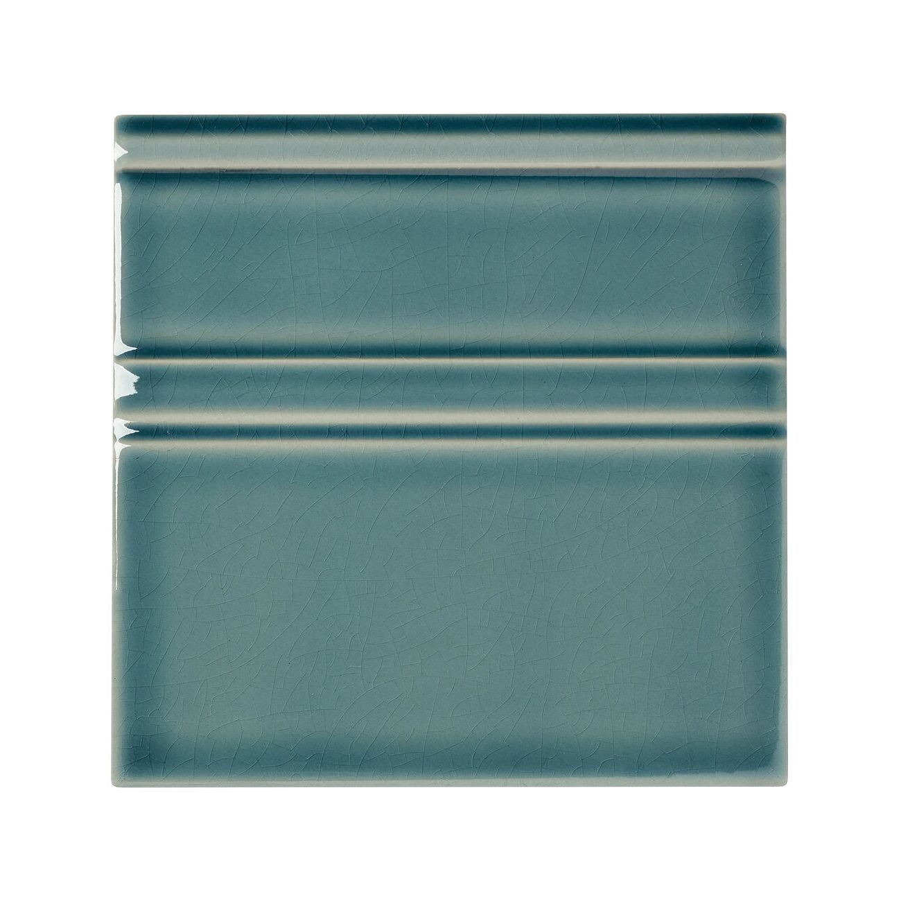 Retro Metro Green Park deep green crackle-glaze ceramic skirting tile