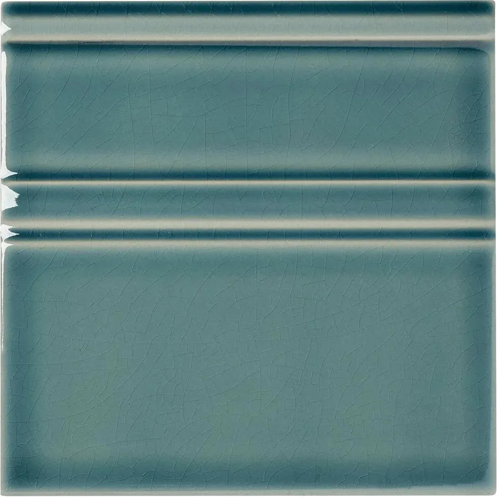 Retro Metro Green Park deep green crackle-glaze ceramic skirting tile