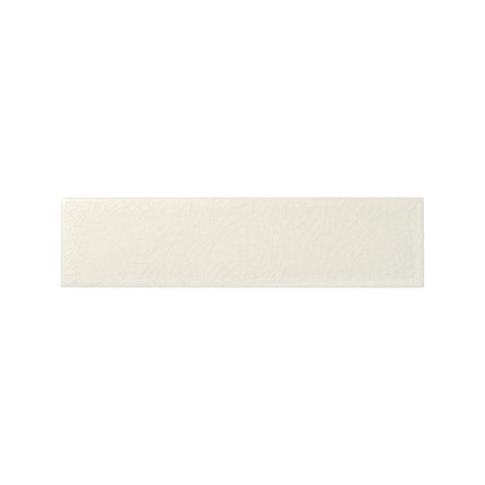 Retro Metro South Kensington 5 x 20cm warm white crackle-glaze ceramic metro wall tile