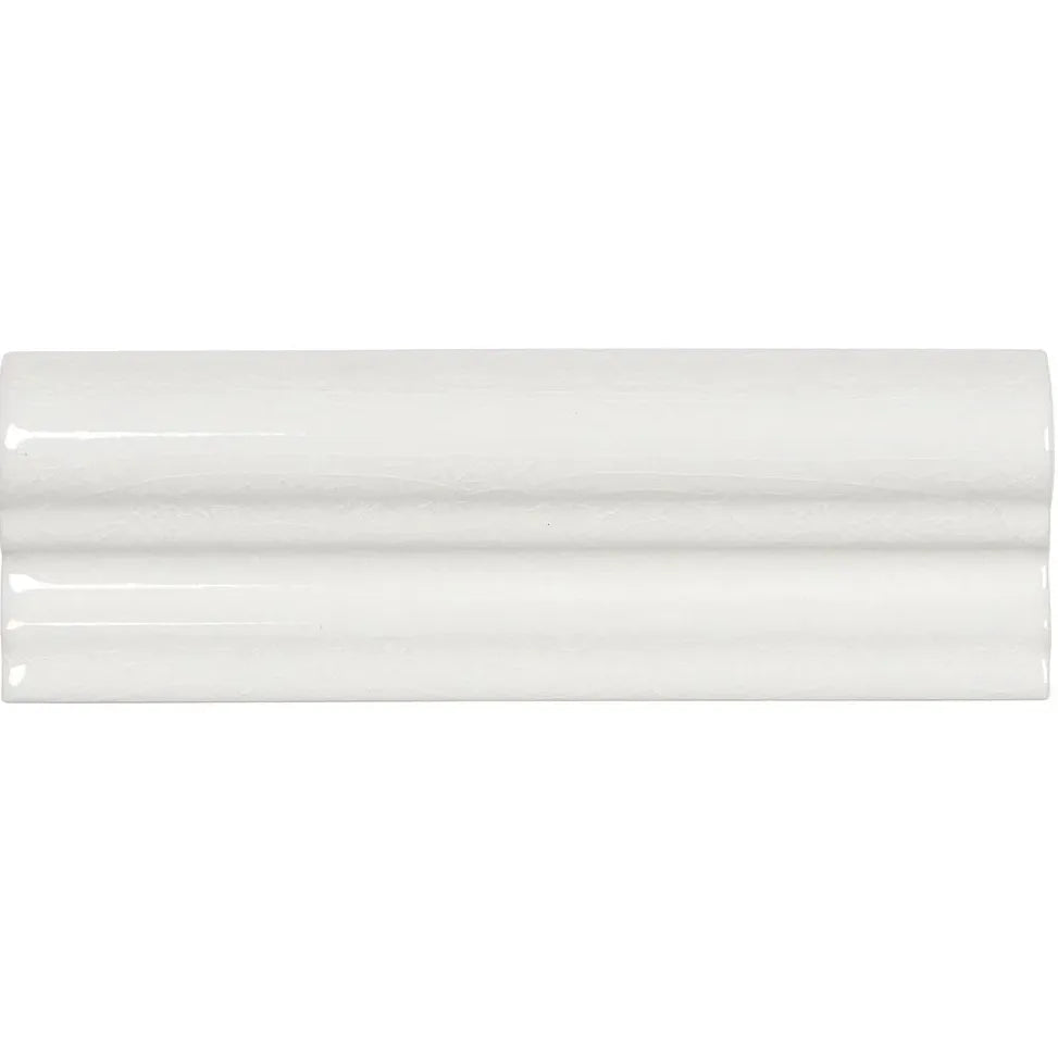 Retro Metro South Kensington warm white crackle-glaze ceramic dado border trim