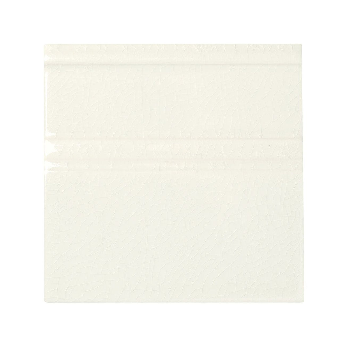 Retro Metro South Kensington warm white crackle-glaze ceramic skirting tile