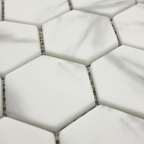 Ritz Carrara Hexagon Mosaic Tile 30.3x30cm - alternate view