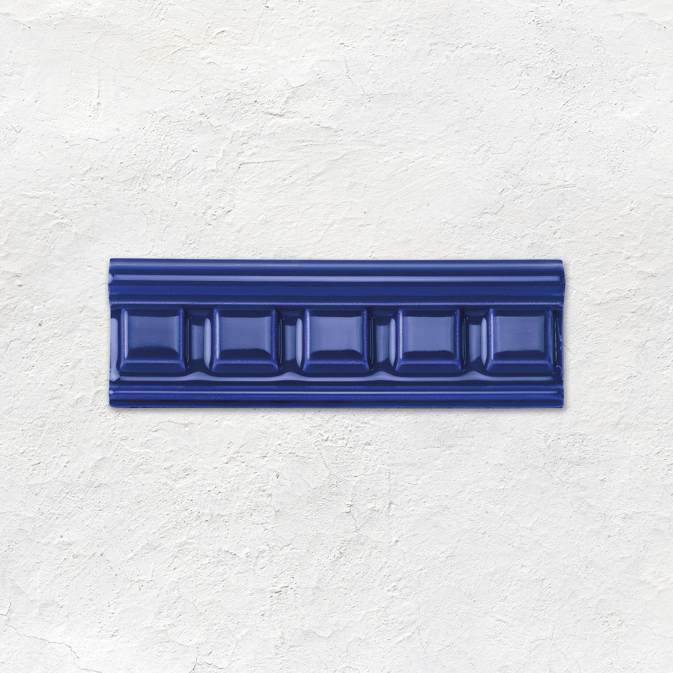 Royal Blue Dentil Moulding Ceramic Wall Tile 152x50mm