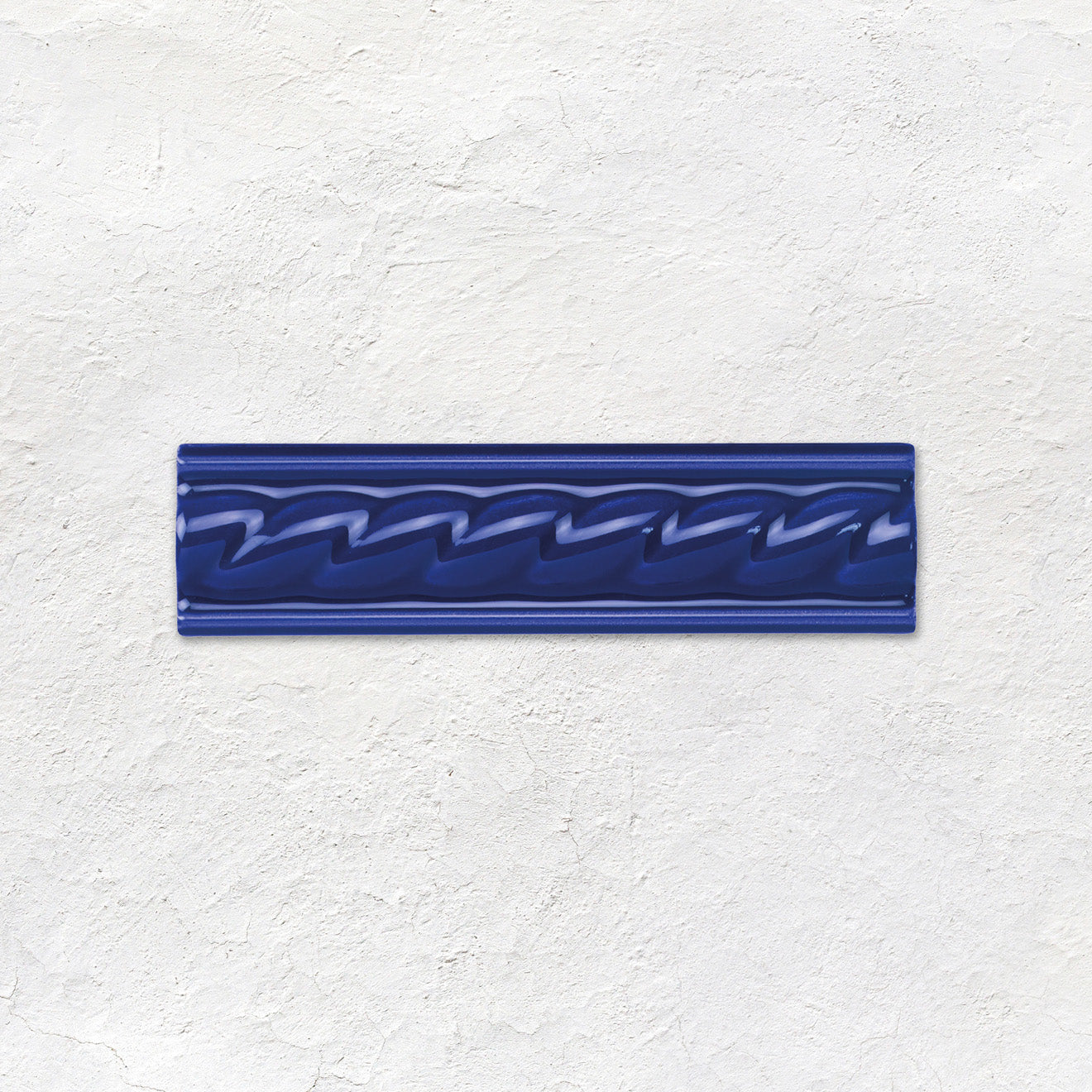 Royal Blue Rope Moulding Ceramic Wall Tile 152x40mm