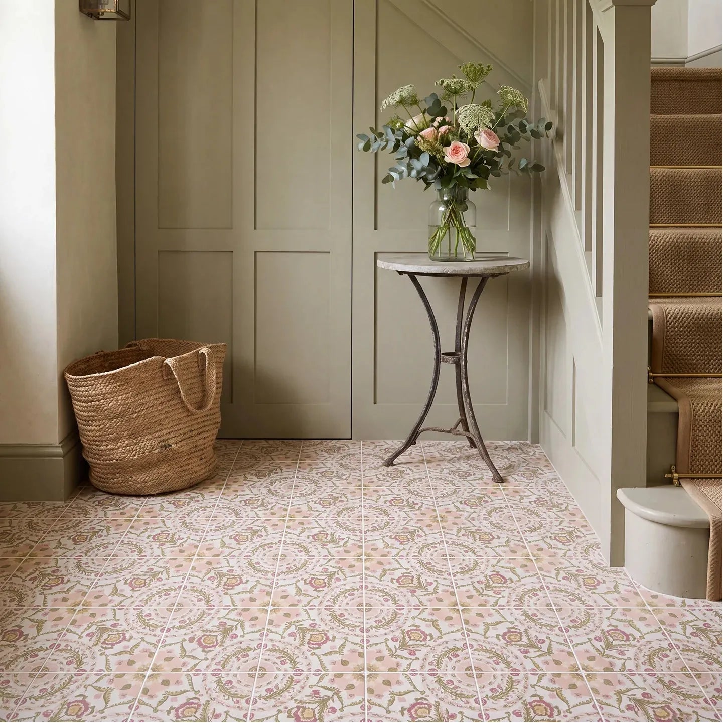 Sanderson Anthos Pink Porcelain Wall & Floor Tile 20x20cm
