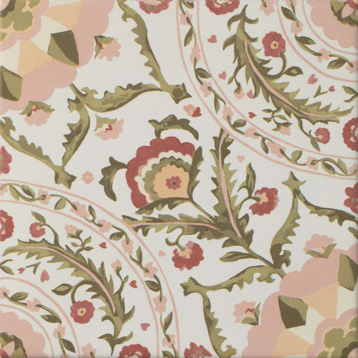 Sanderson Anthos Pink Porcelain Wall & Floor Tile 20x20cm - Matt
