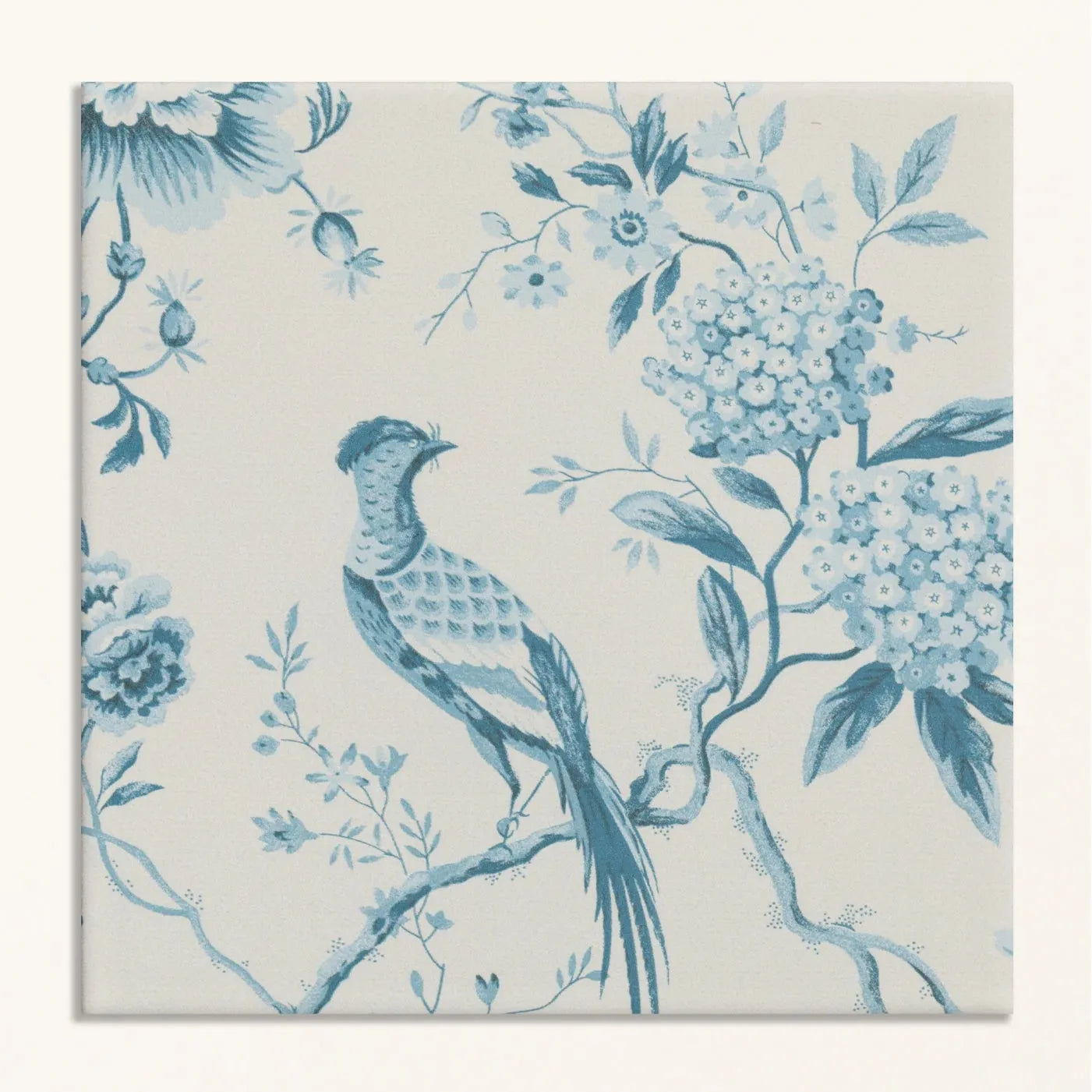 Sanderson Pillemont Toile China Blue Mural Porcelain Wall & Floor Tile 20x20cm