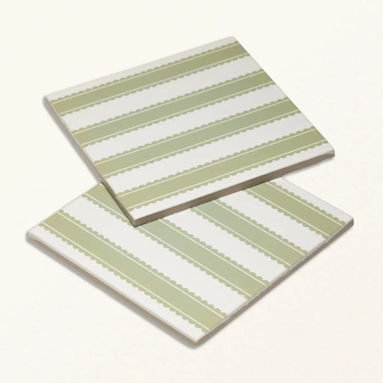 Sanderson Pinetum Stripe Sage Porcelain Wall & Floor Tile 20x20cm - alternate view
