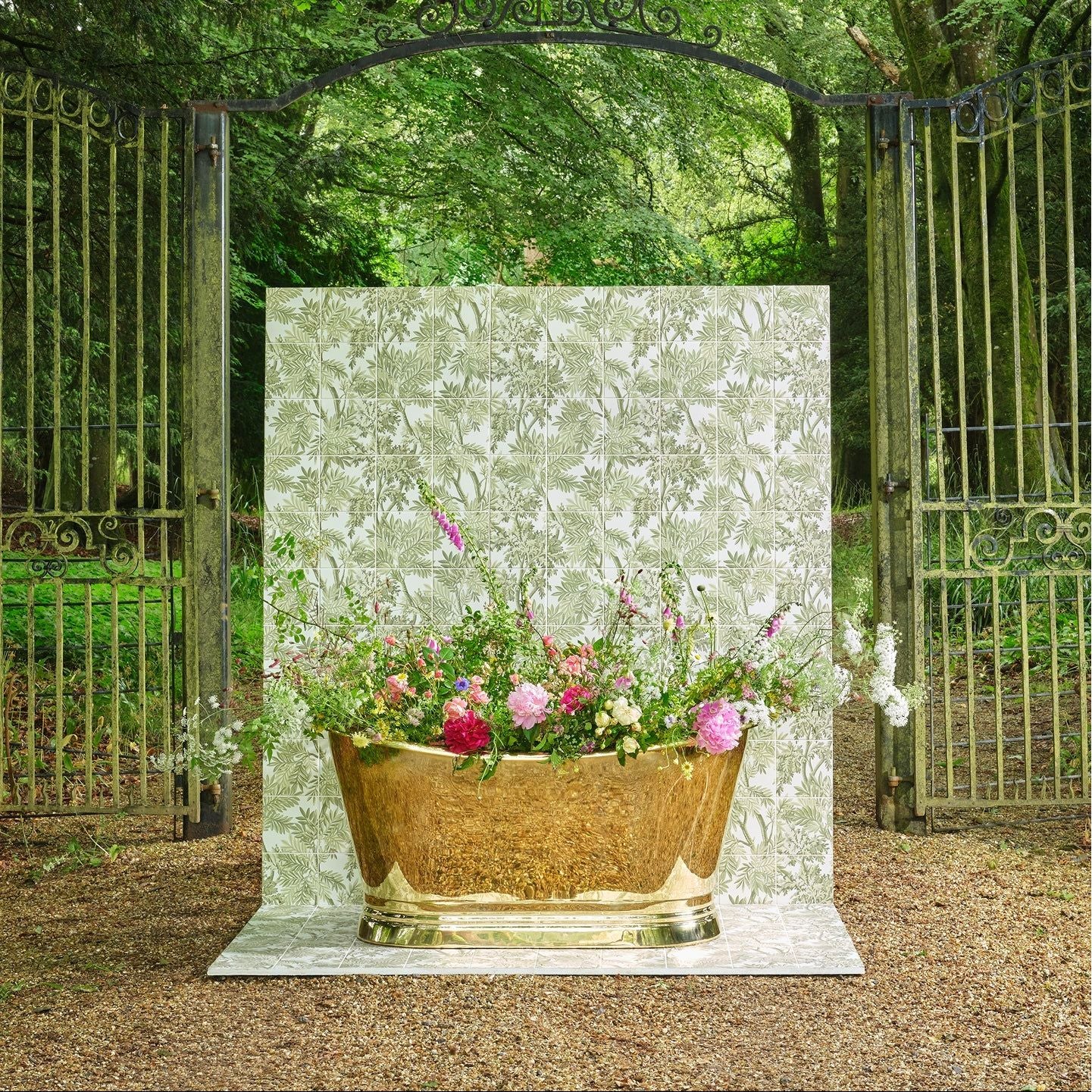 Sanderson Tapestry Trees Forest Mural Porcelain Wall & Floor Tile 20x20cm