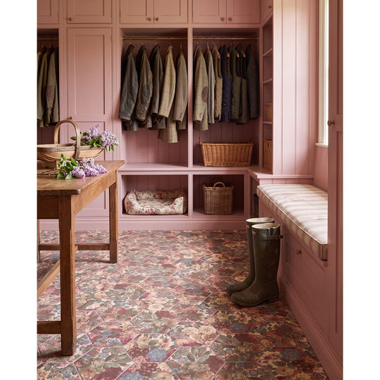 Sanderson Very Rose & Peony Madder Porcelain Wall & Floor Tile 20x20cm - alternate view