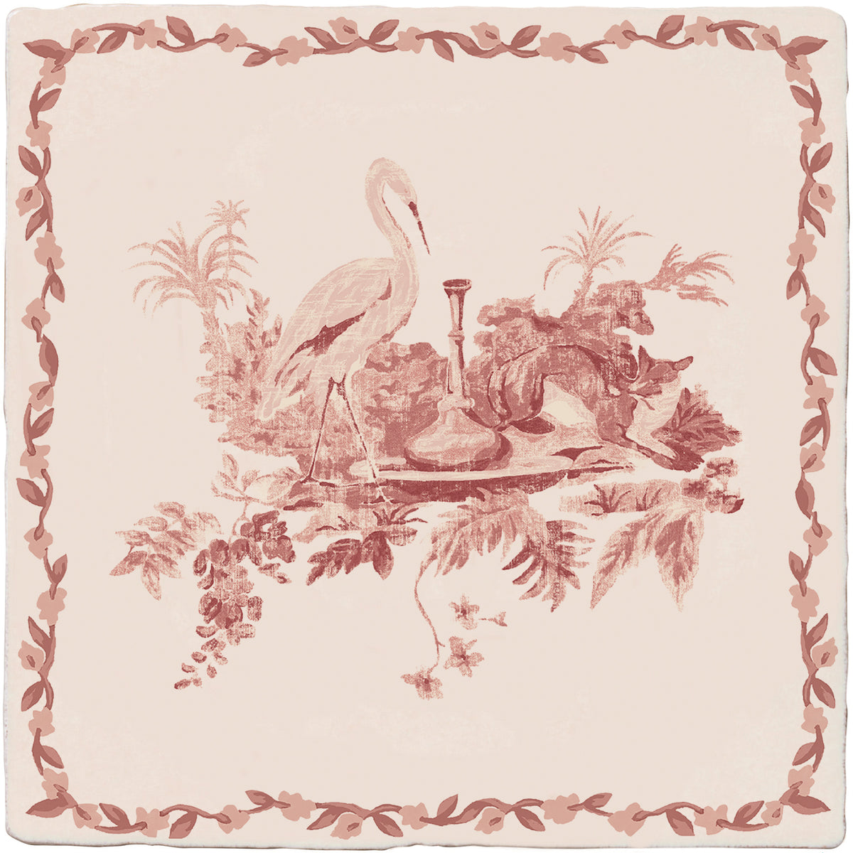 STUDIO Sanderson Aesop's Fables Madder Ceramic Wall Tile 13x13cm – detail view 7