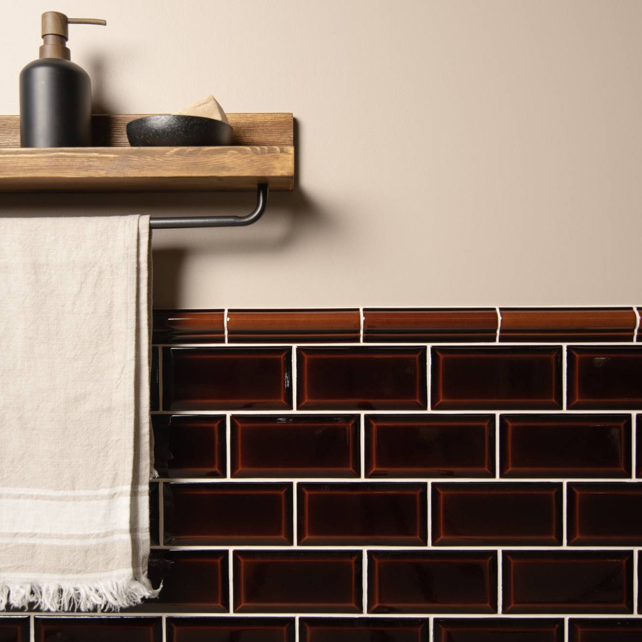 Teapot Brown Albert Moulding Ceramic Wall Tiles 152x40mm