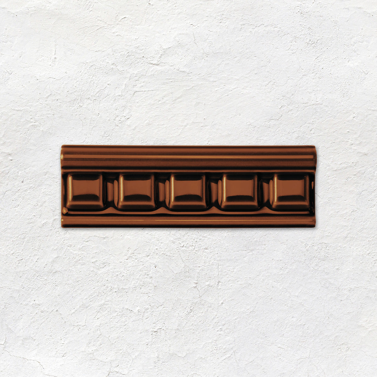 Teapot Brown Dentil Moulding Ceramic Wall Tile 152x50mm - Gloss
