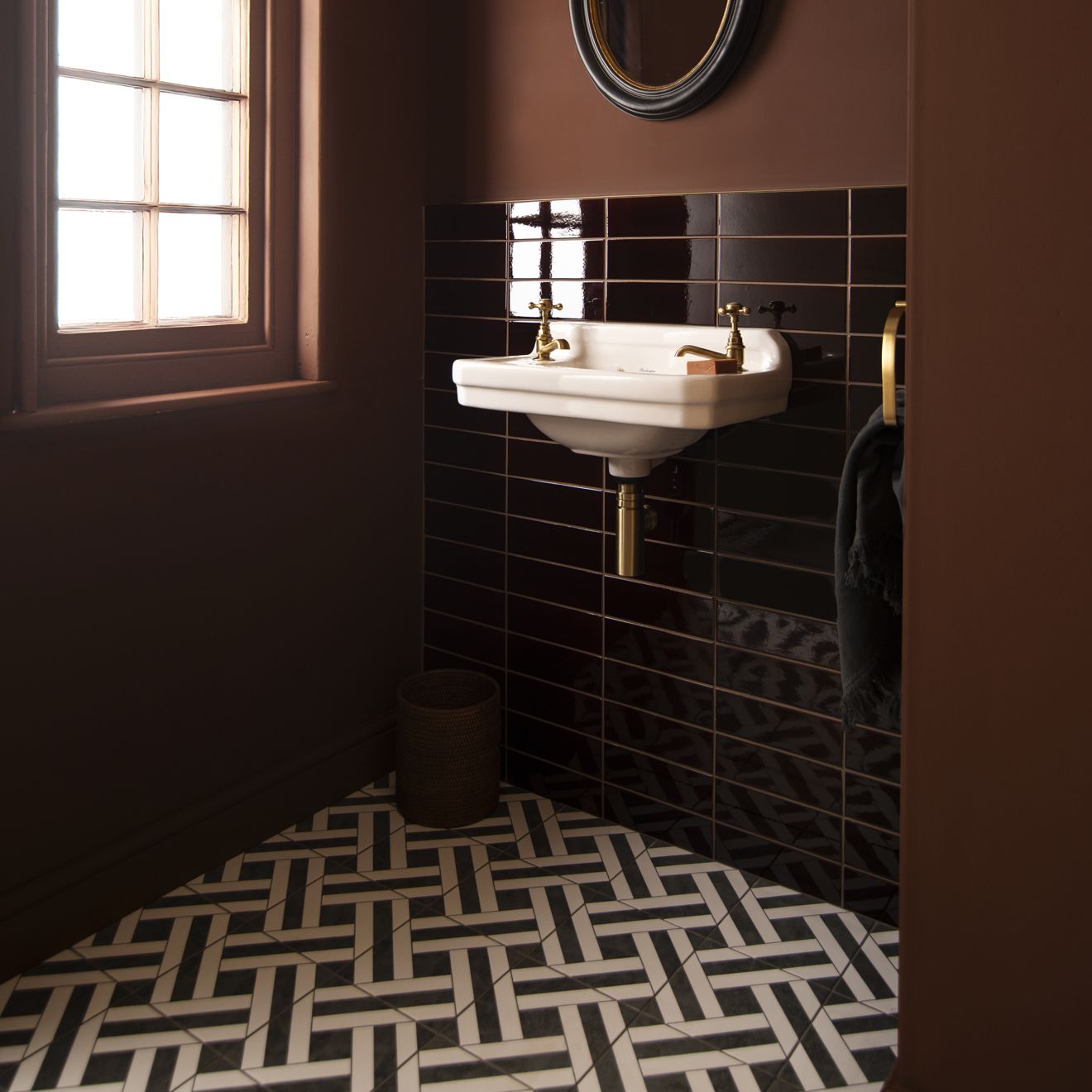 Teapot Brown Large Brick Ceramic Wall Tile 228x75mm