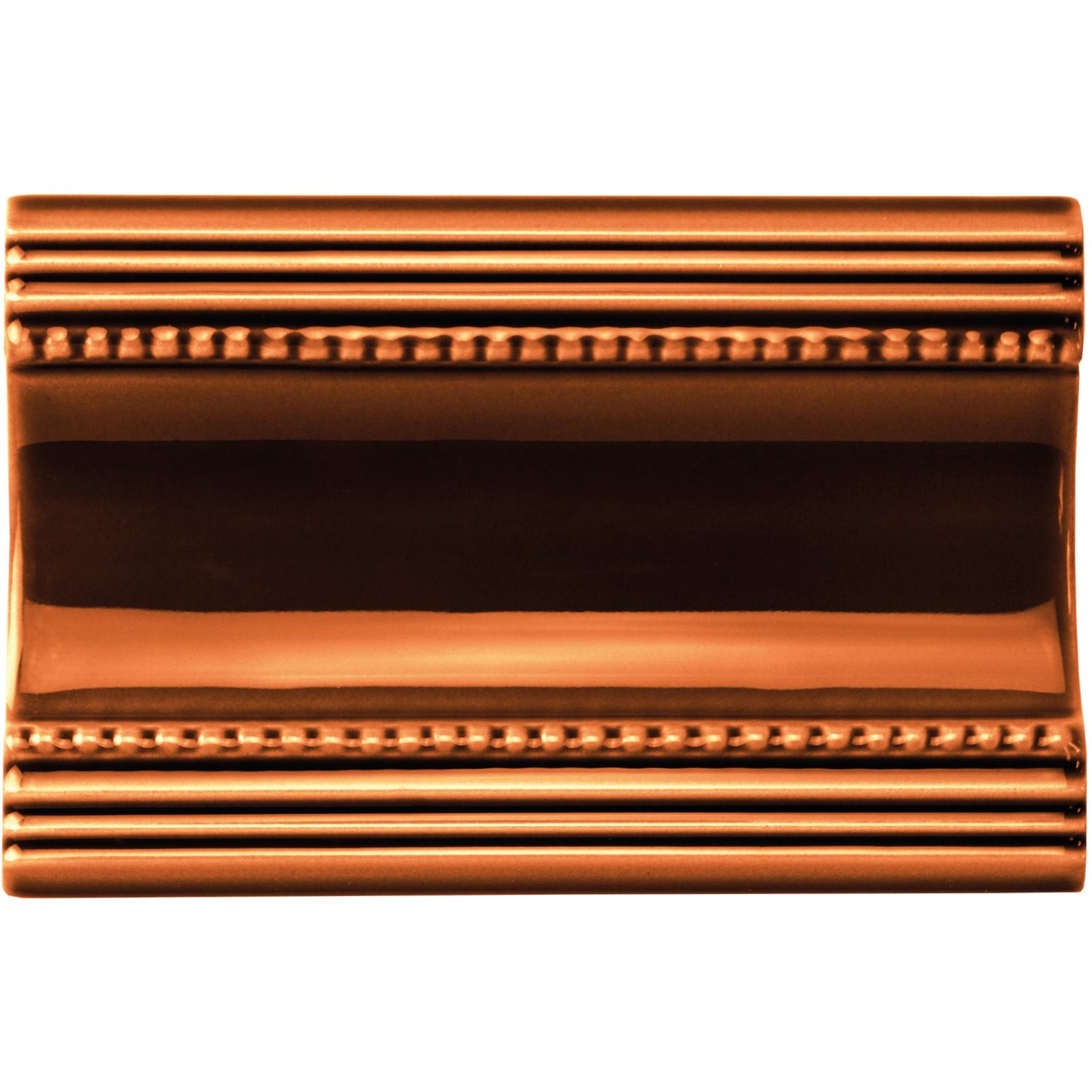 Teapot Brown Plain Cornice Ceramic Wall Tile 152x75mm