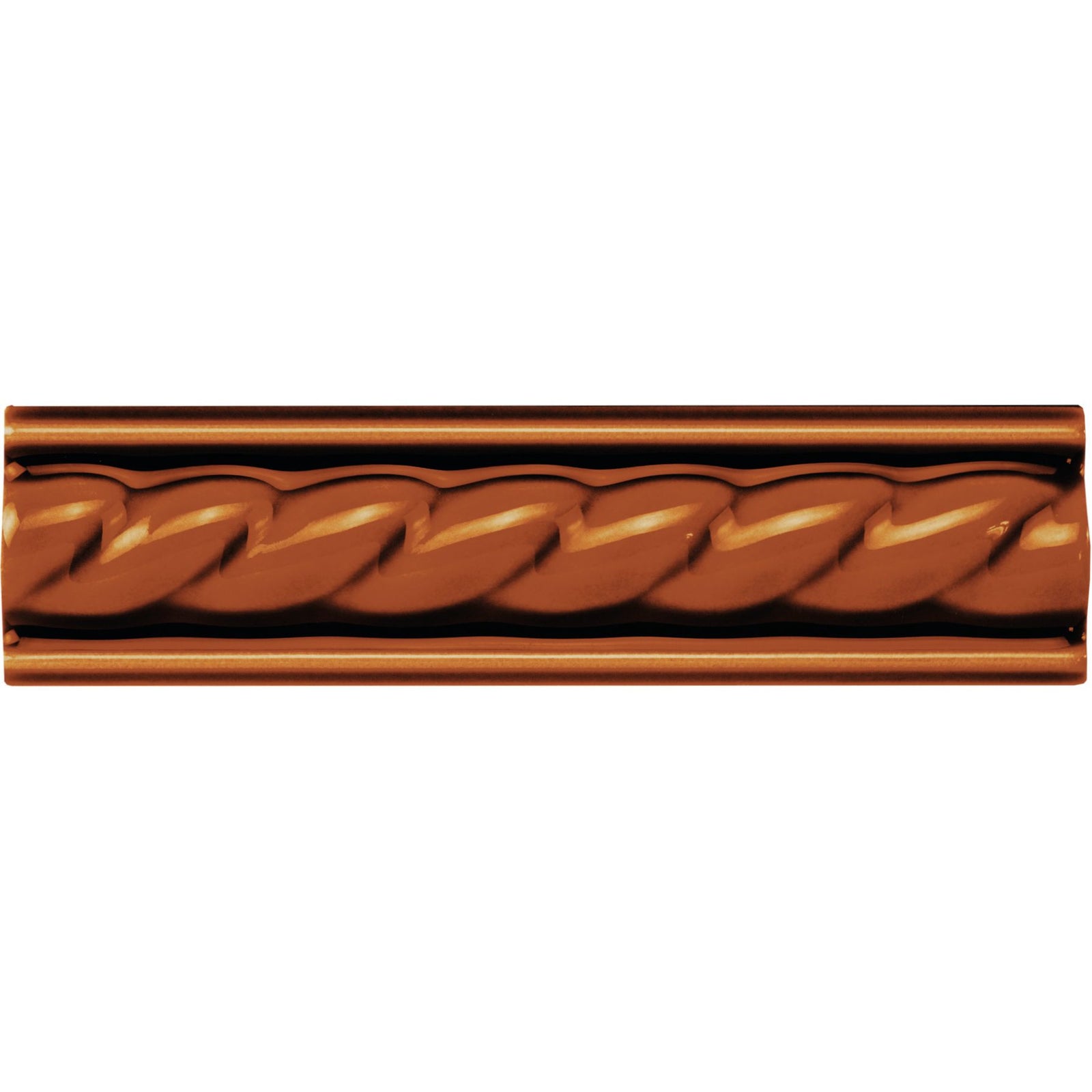 Teapot Brown Rope Moulding Ceramic Wall Tile 152x40mm