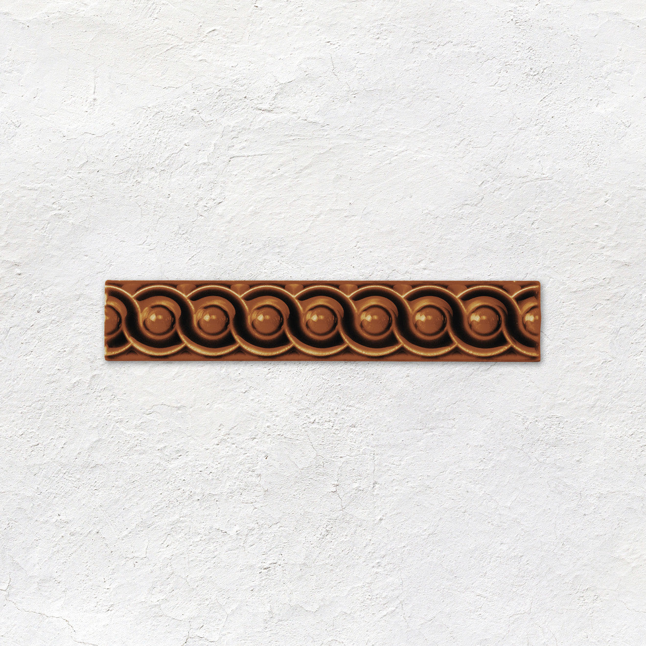 Teapot Brown Scroll Moulding Ceramic Wall Tile 152x29mm