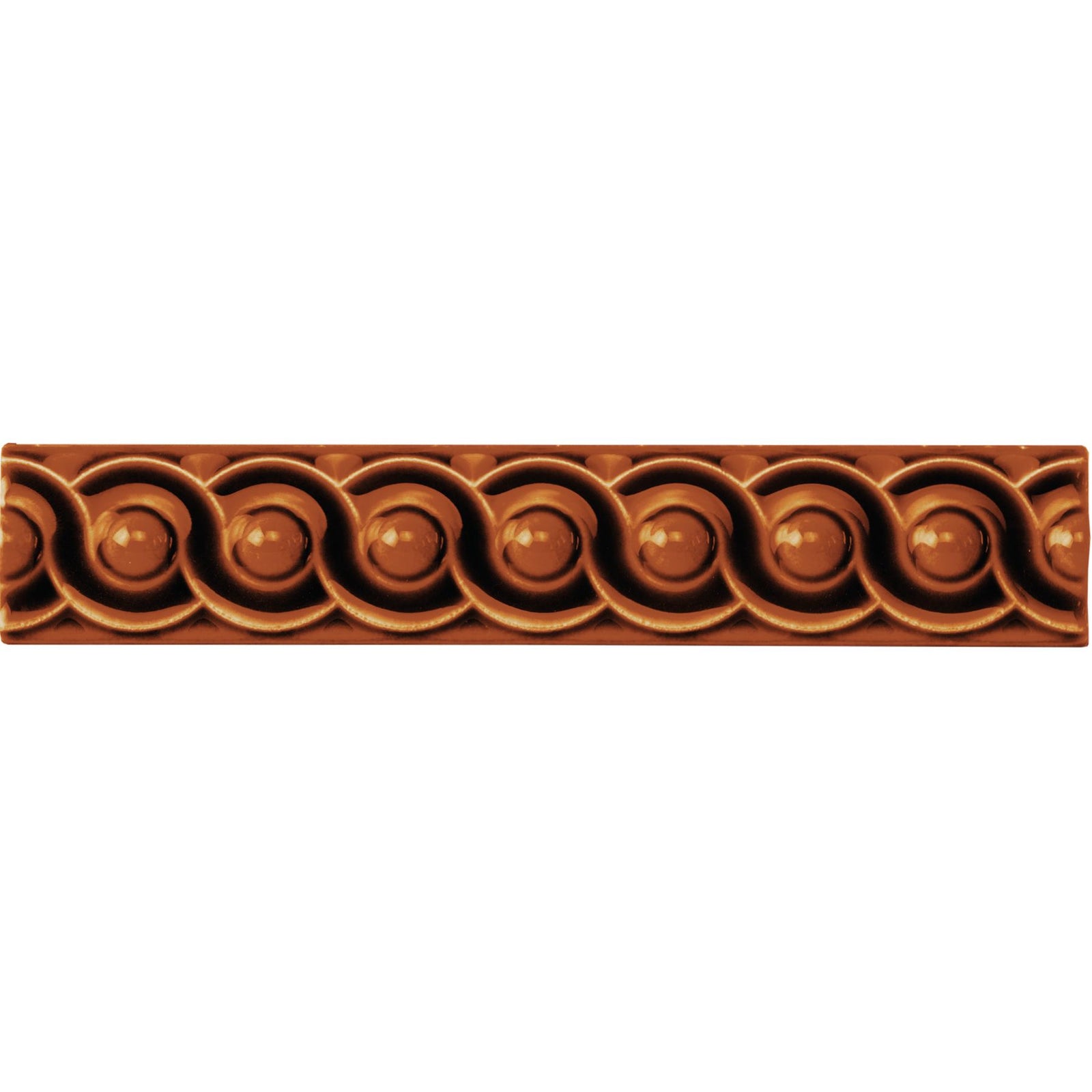 Teapot Brown Scroll Moulding Ceramic Wall Tile 152x29mm