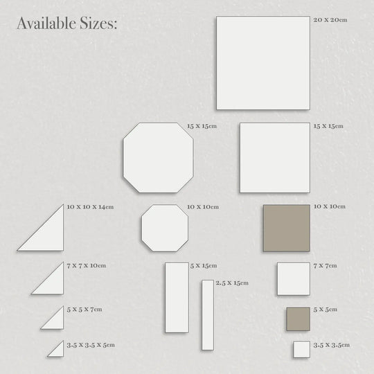 Winckelmans Unglazed Pale Grey 5 x 5cm Dot Porcelain Tile - alternate view