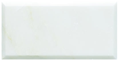 Viano White Polished Bevel Marble 200 x 100mm - Hyperion Tiles