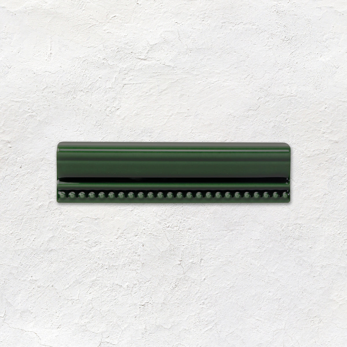 Victorian Green Hogarth Moulding Ceramic Wall Tile 152x38mm - Gloss