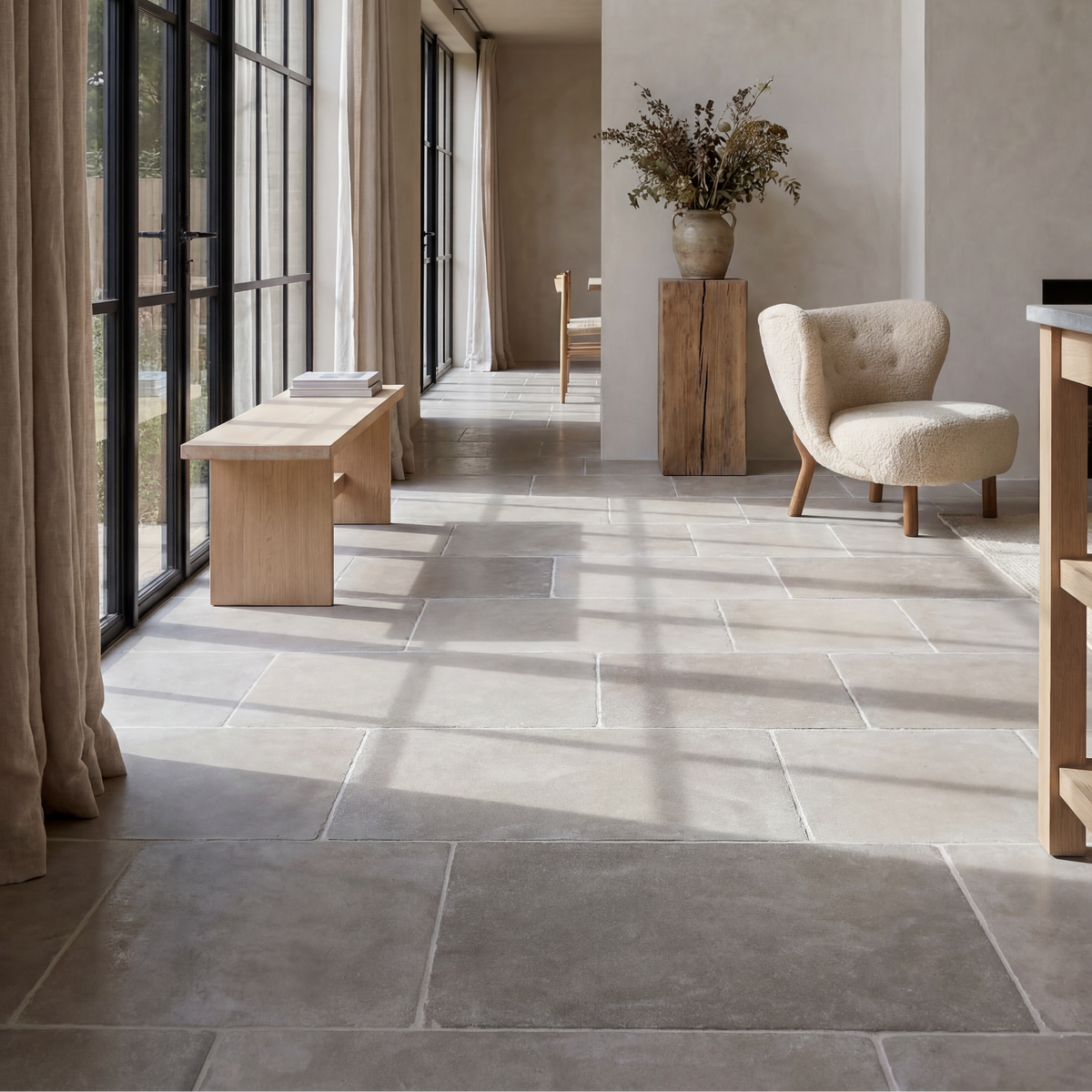 Vienne Limestone Tumbled Floor Tile 61 x Random