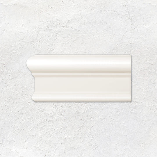 Vintage White Victoria Left Corner Ceramic Wall Tile - Gloss