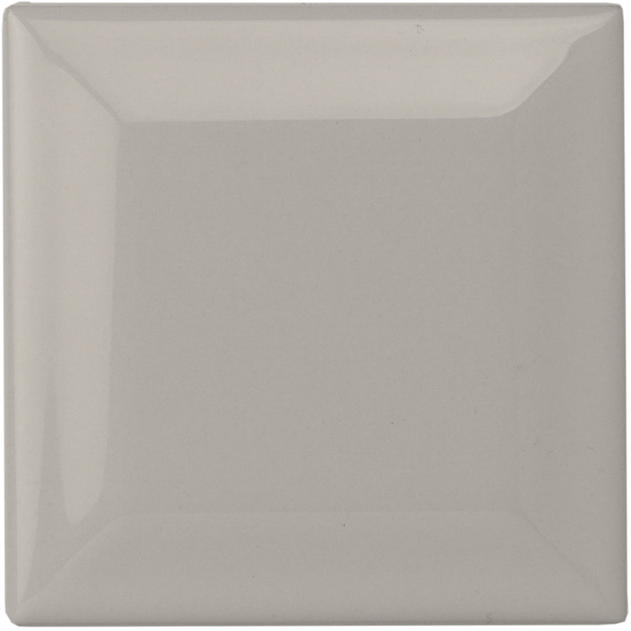 Westminster Grey Metro Bevelled Tile 75 x 75mm - Ceramic - Gloss