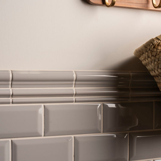 Westminster Grey Albert Moulding Ceramic Wall Tile 152x40mm - alternate view