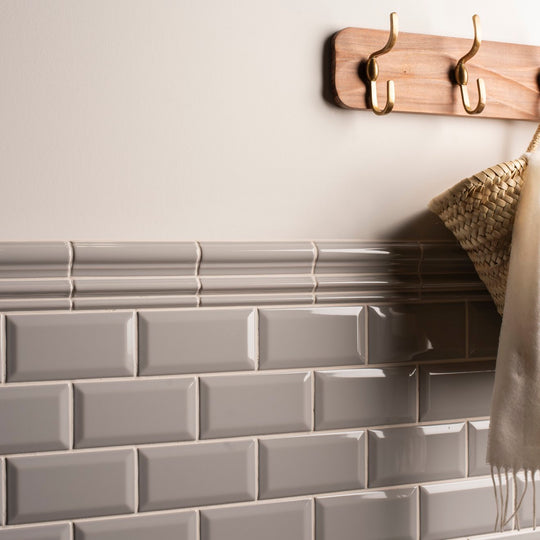 Westminster Grey Astragal Moulding Ceramic Wall Tile 152x21mm - alternate view