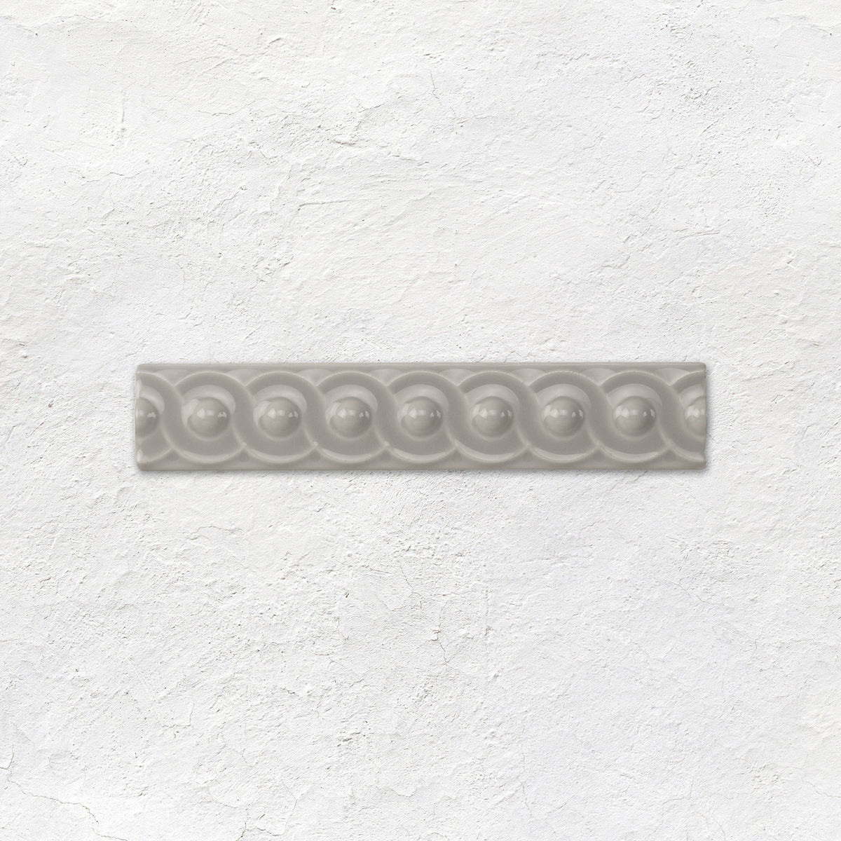 Westminster Grey Scroll Moulding Ceramic Wall Tile 152x29mm - Gloss