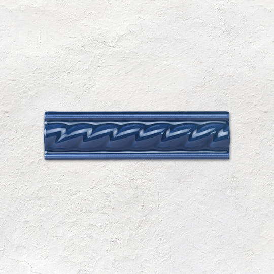 Windsor Blue Rope Moulding Ceramic Wall Tile 152x40mm - Gloss