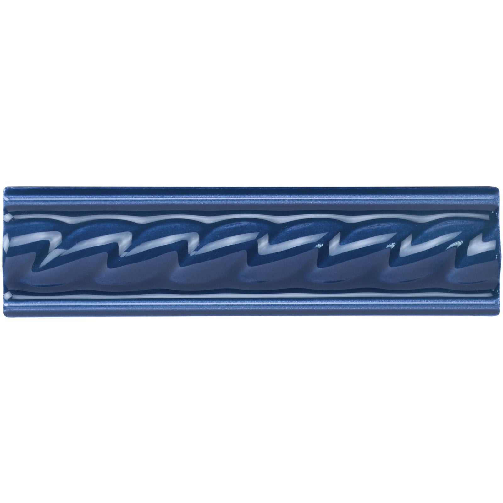 Windsor Blue Rope Moulding Ceramic Wall Tile 152x40mm