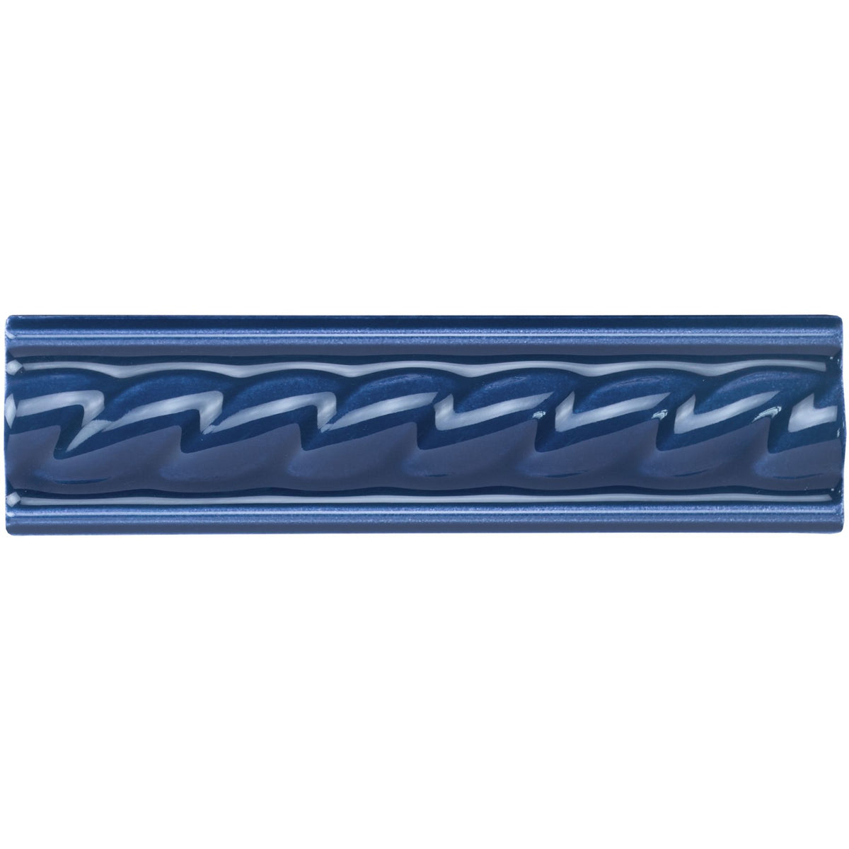 Windsor Blue Rope Moulding Ceramic Wall Tile 152x40mm - Gloss