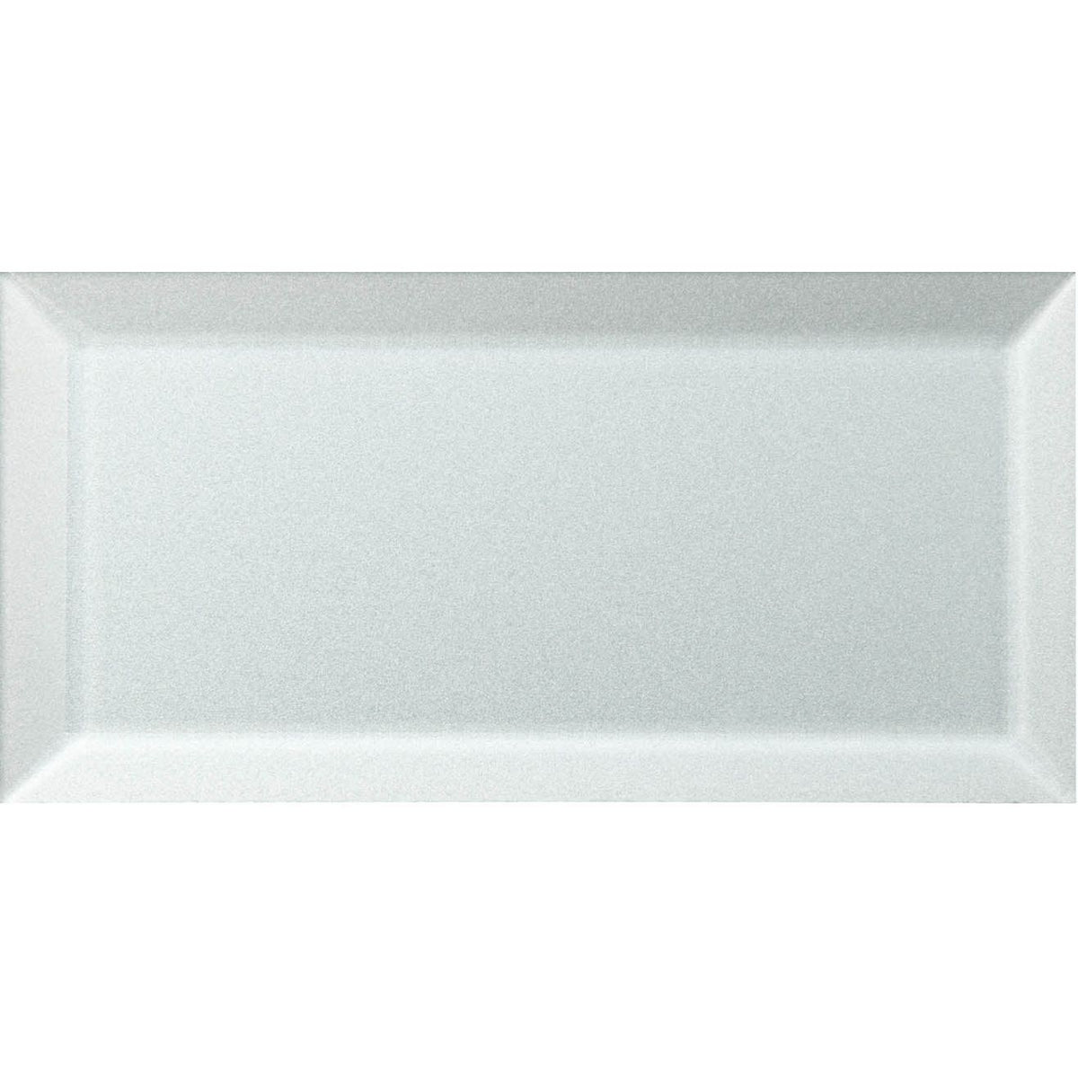 Zinc Metallic Glass Bevel 20 x 10cm Wall Tile - Grey