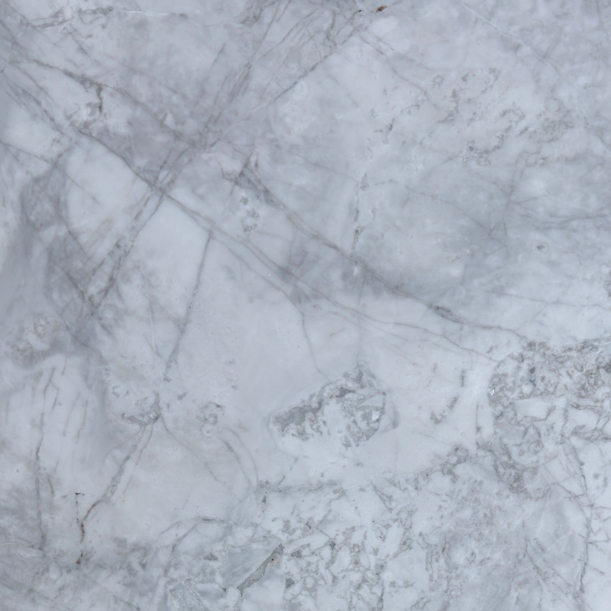 Calacatta Nimbus Cloud honed marble tile with soft diffuse grey figuring drifting across a cool white ground