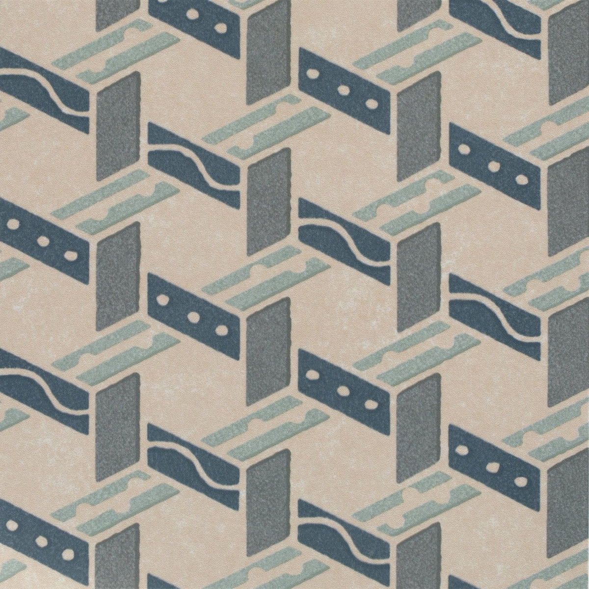 Aventuras Malla Blue Porcelain patterned porcelain tiles