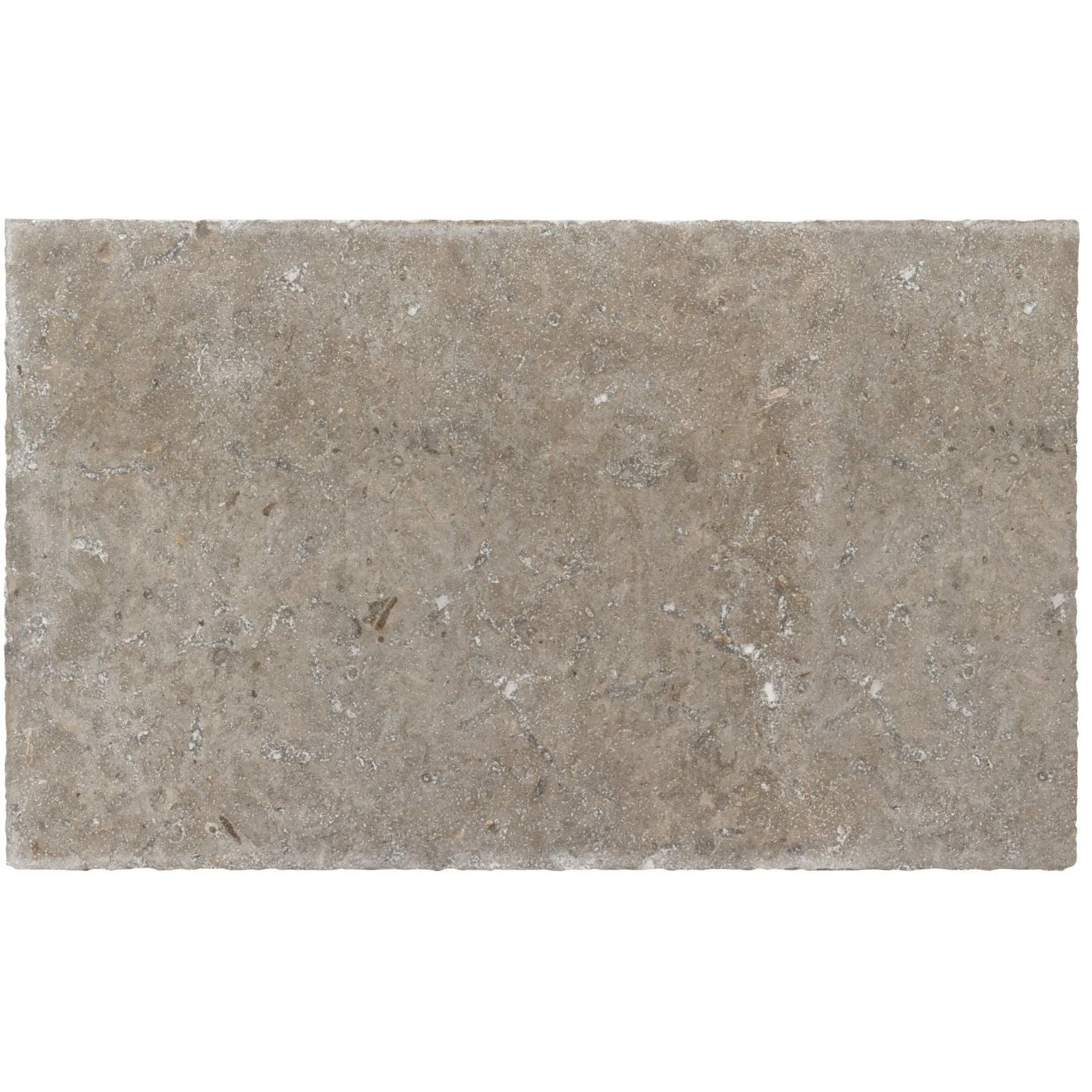 Agencourt limestone seasoned finish rectangular gray stone tile with textured natural uneven surface and subtle tone variations