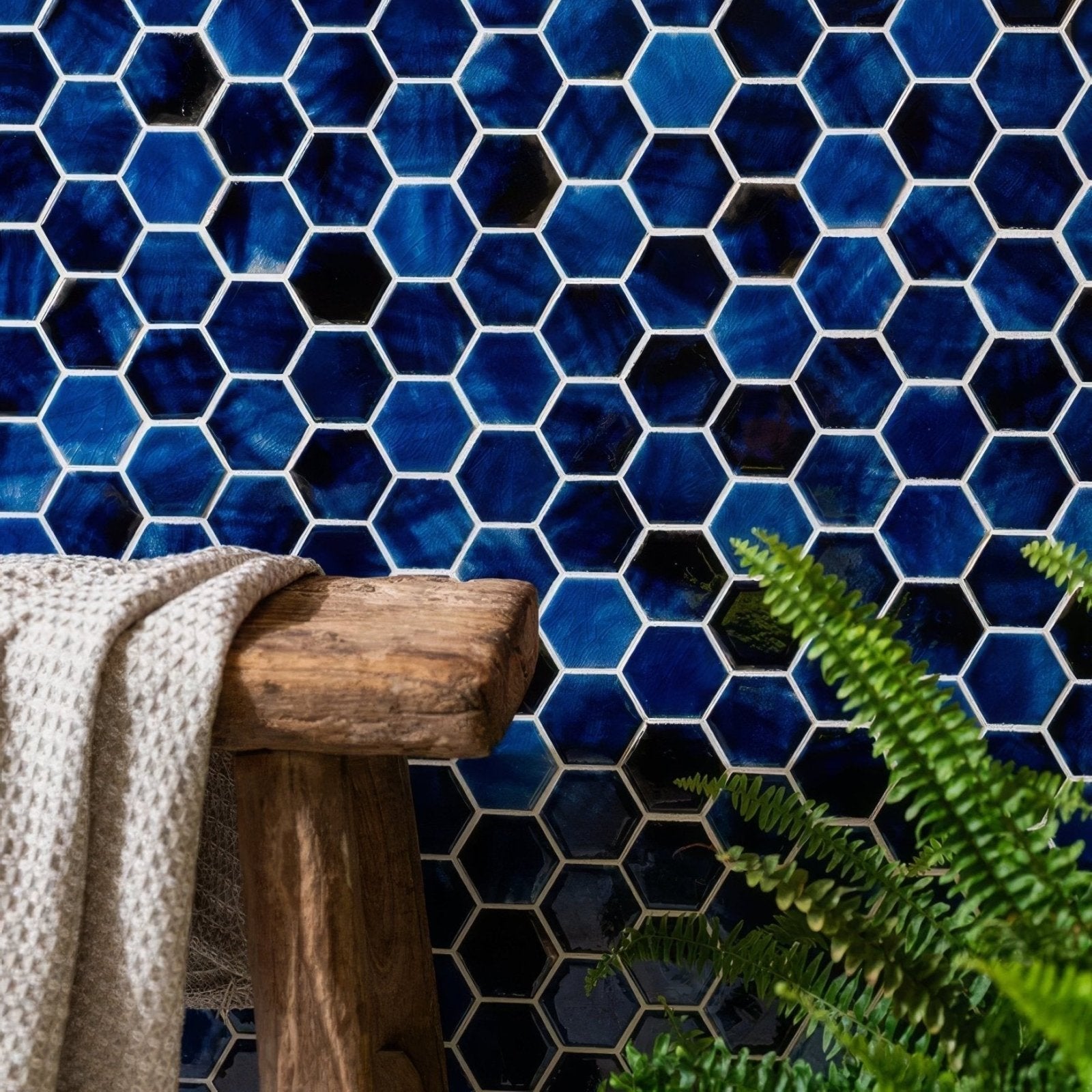 Akazu Porcelain Cobalt Mosaic