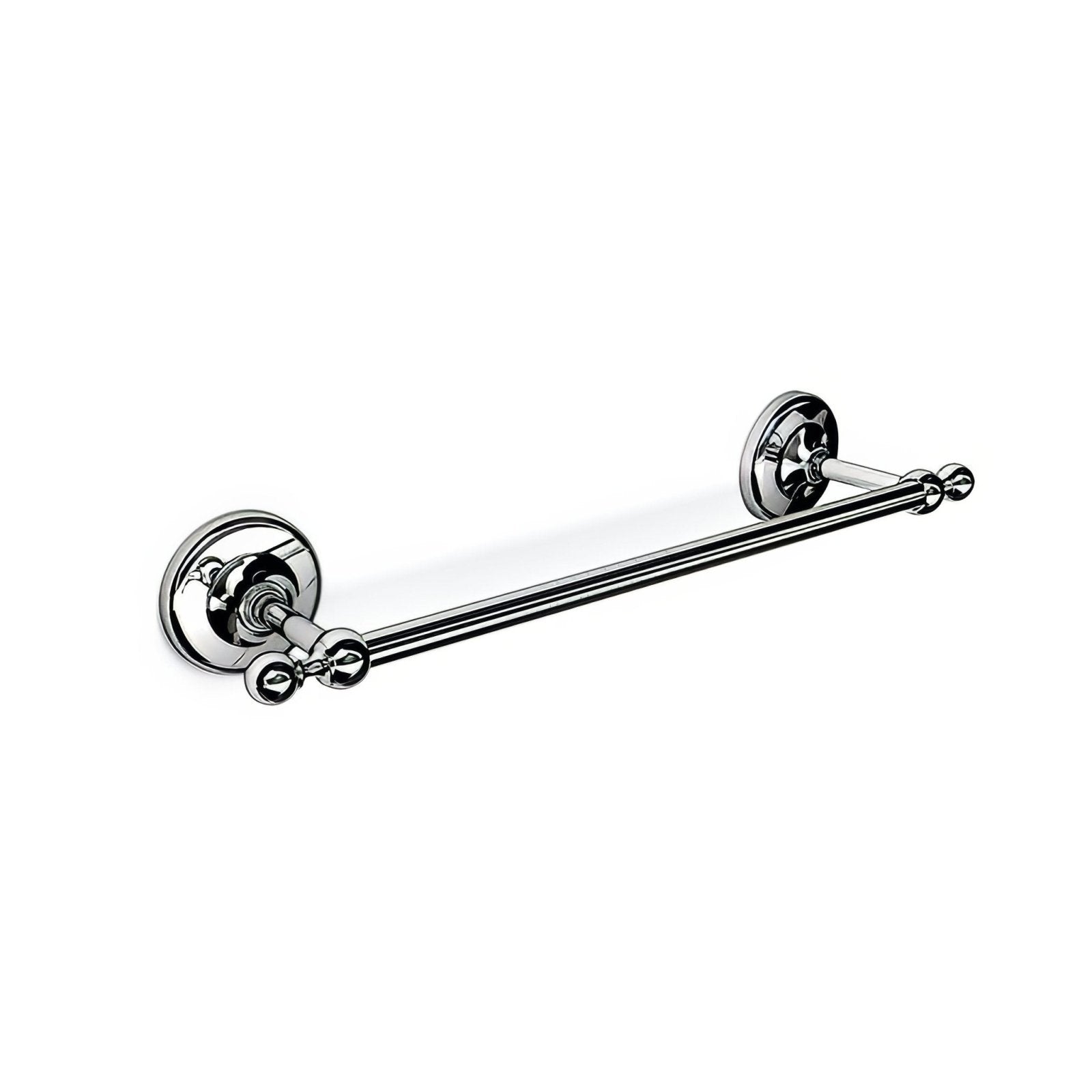 Albany towel rail 30cm chrome double towel rack with chrome finish ornate circular wall mounts and decorative ball finials