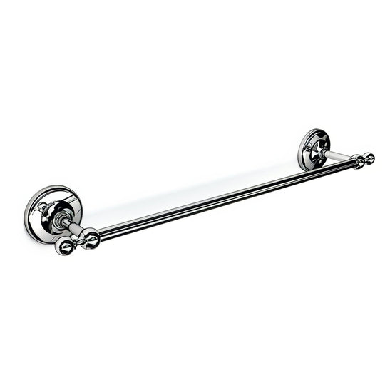 Albany towel rail 45cm chrome double towel rack with chrome finish ornate circular wall mounts and decorative ball finials