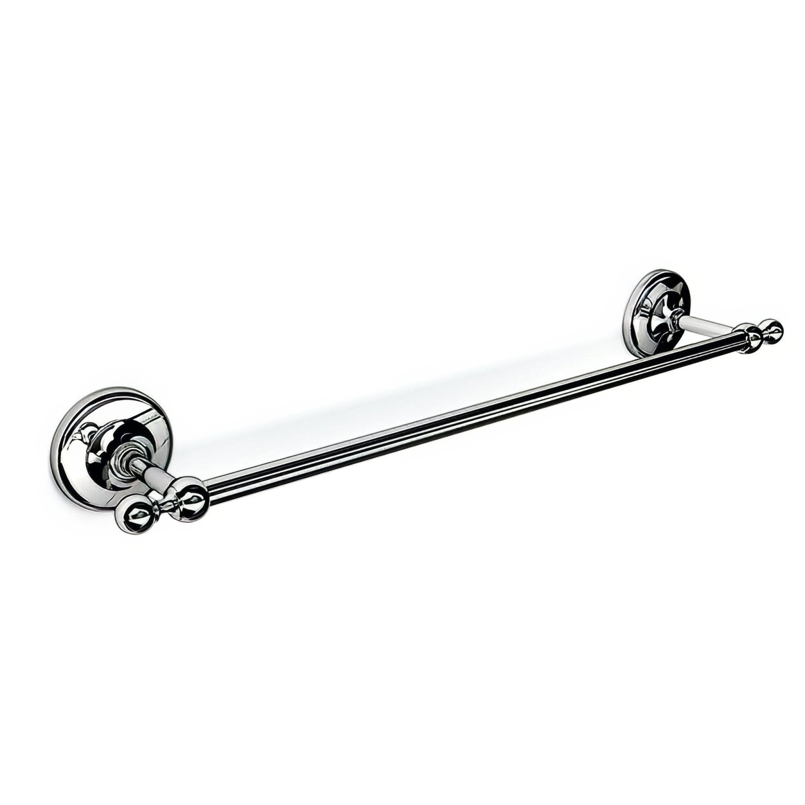 Albany towel rail 45cm chrome double towel rack with chrome finish ornate circular wall mounts and decorative ball finials