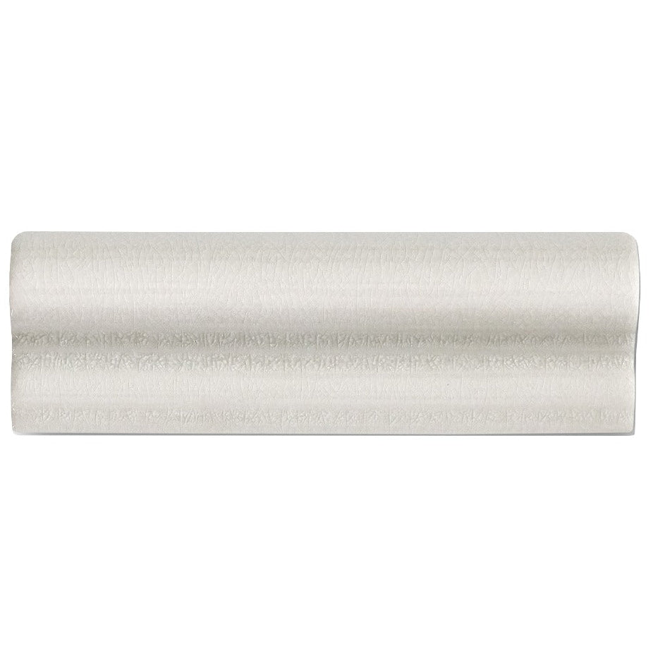 Alhambra white dado glazed off-white textured wall molding with subtle embossed pattern 5 x 15cm tile