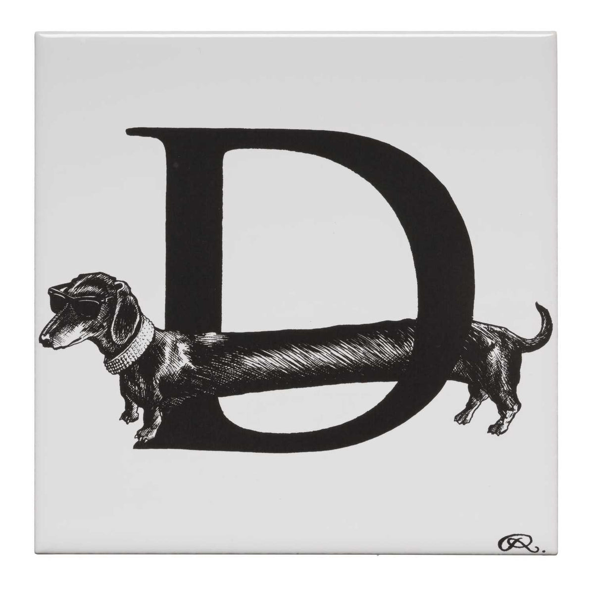 Rory Dobner D – Diamond Dog Alphabet Tile - Ceramic